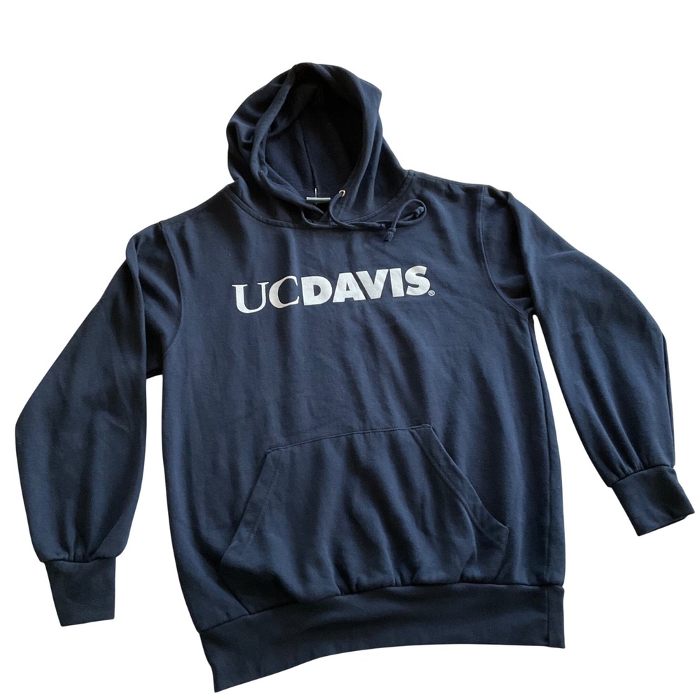 MV Sport UC Davis Hoodie Mens Medium Navy Blue Collegiate Sweatshirt